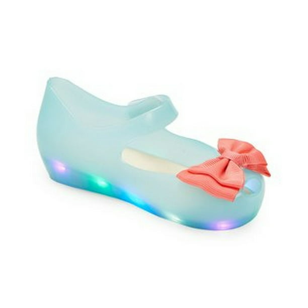 Cute Unicorn Jelly Mary Jane Flats Flashing Princess Glitter Light Up Sandals with LED Light for Toddler Girls 